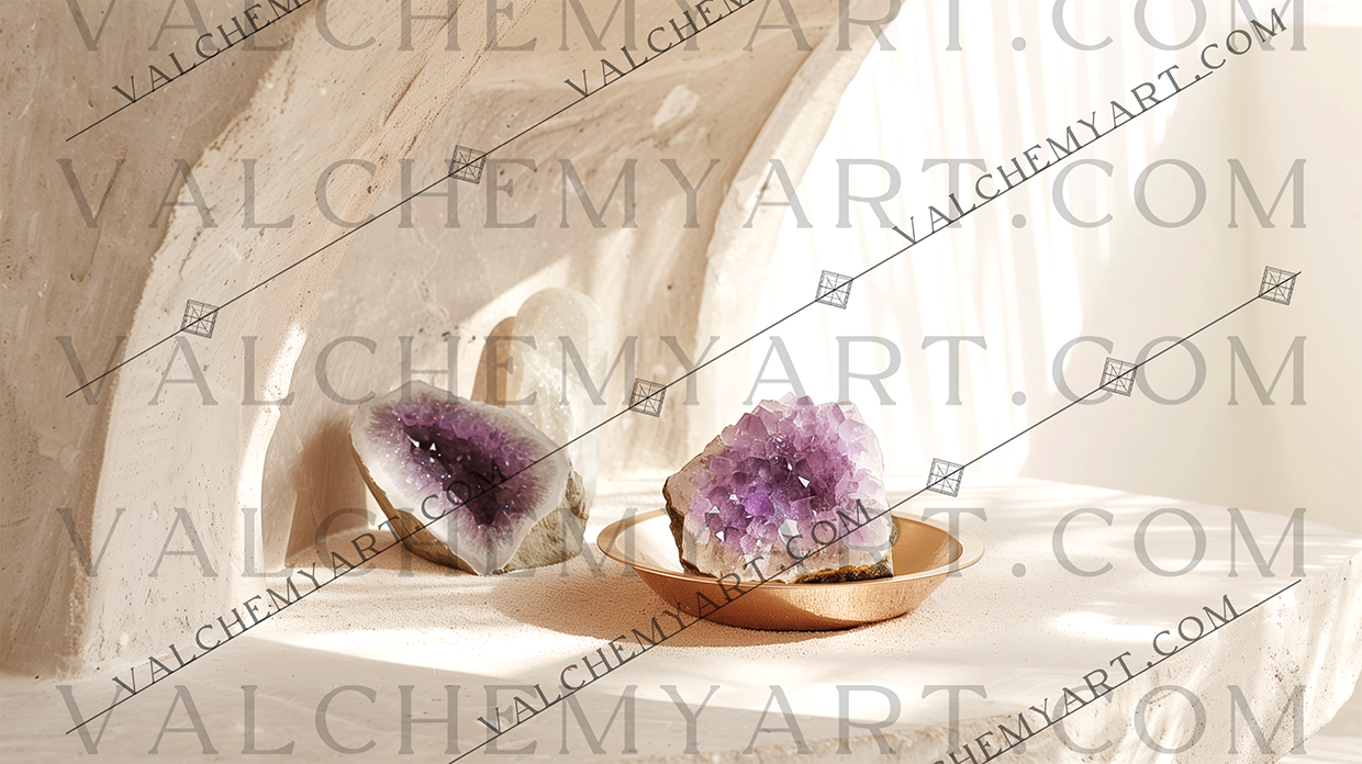 Amethyst Altar in Morning Light