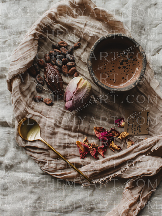 Ceremonial Cacao Offering | Flat Lay