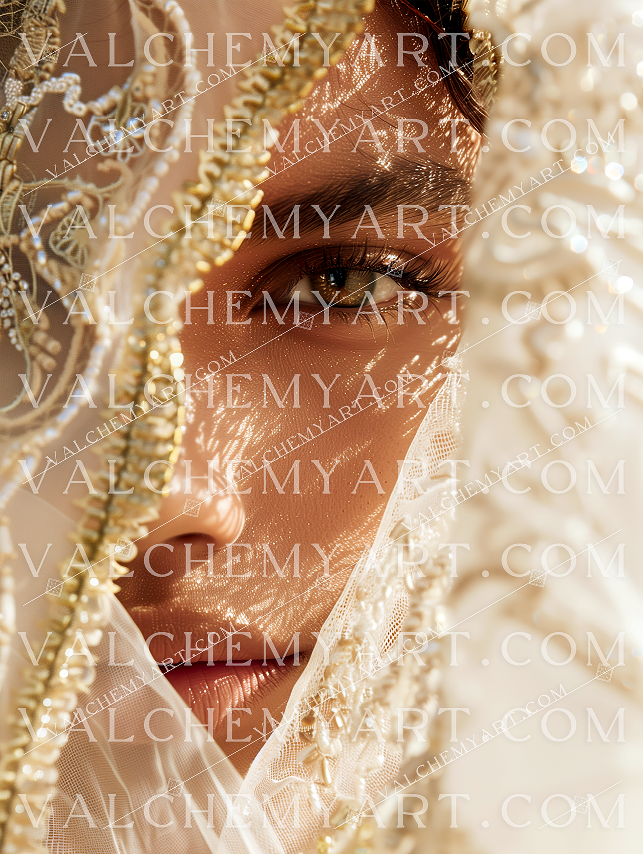 Golden Gaze Through Veil II