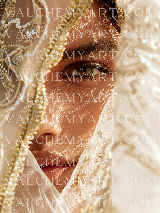 Golden Gaze Through Veil II