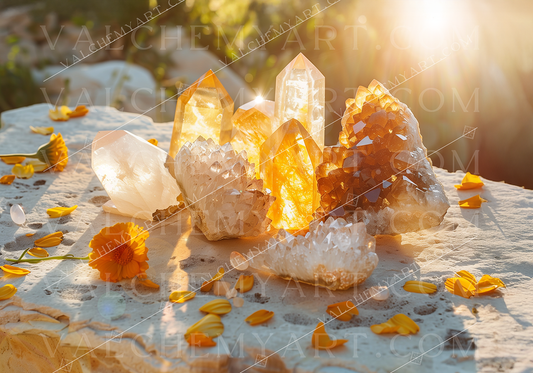 Golden Hour Crystal Grid