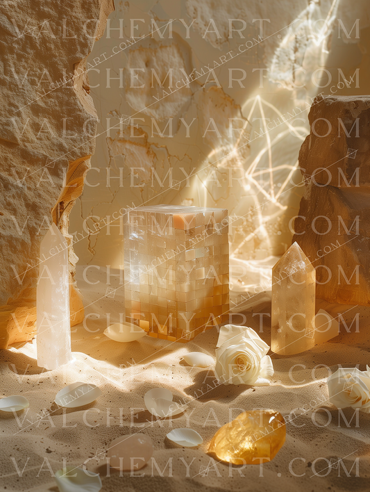 Golden Light Crystal Altar