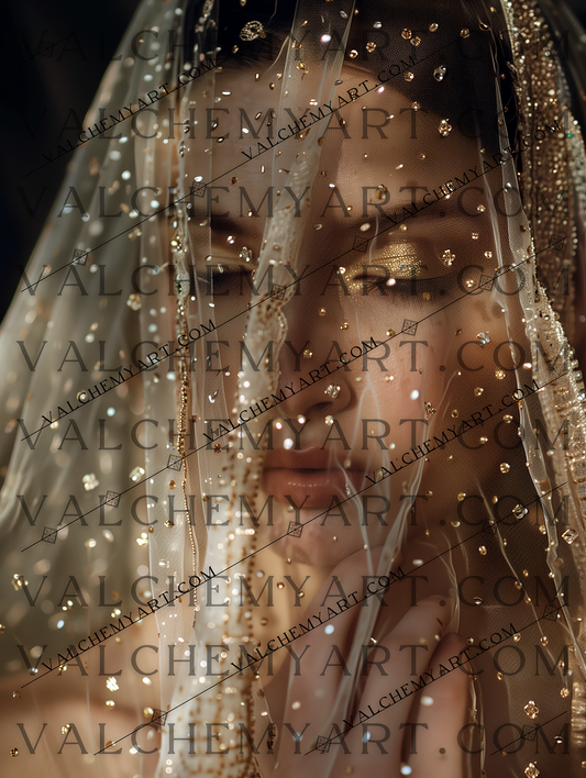 Golden Reverie Veil Portrait