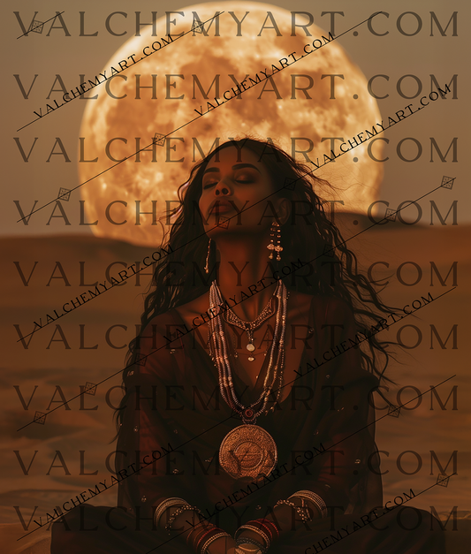 Desert Priestess Under Full Moon II