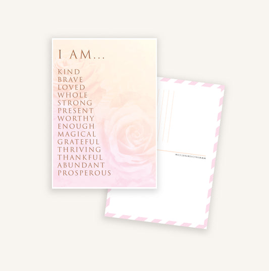 "I AM" AFFIRMATION POSTCARD